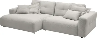 Produktbild von KAWOLA Sofa MIKA Ecksofa XL Cord hellgrau Longchair links