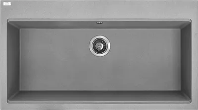 Productafbeelding van BADLAND Spoelbak, granietspoelbak, enkele spoelbak, TAU 50x90, grijs | Inclusief sifon!