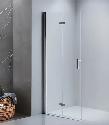 Produktbild von Duschwand Glaswand Glasscheibe Duschglas Duschabtrennung Walk In Duschkabine faltbar drehbar H185cm
