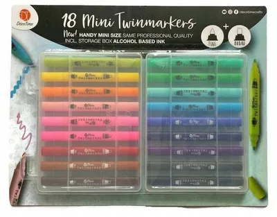 Produktbild von DecoTime Doppelseitige Mini Marker Alkoholbasis Set 18 Stück
