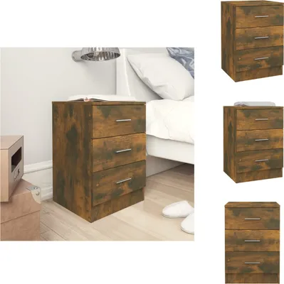Immagine prodotto di vidaXL Comodino rovere fumé 38x35x56 cm materiale a base di legno - Comodini