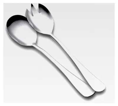 Produktbild von Salatbesteck aus Edelstahl, 2-teilig, 20 cm lang, Salatlöffel und Salatgabel mit Spitze
