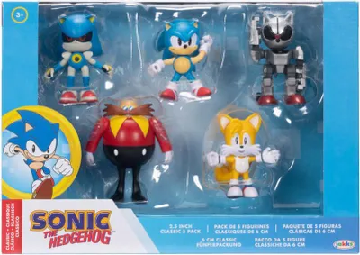 Produktbild von Sonic the Hedgehog Packung mit 5 Figuren, 6 cm