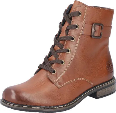 Produktbild von Rieker Damen Stiefelette Zierschnalle Schnürboot Ziernähte 71202, Größe:38 EU, Farbe:Braun