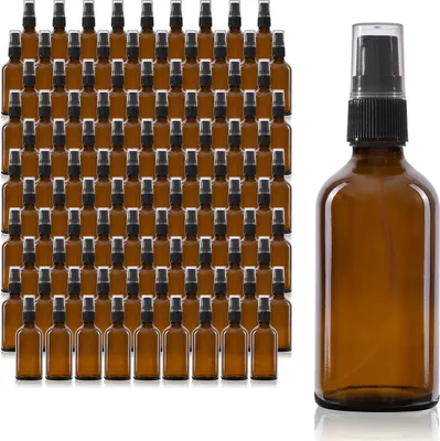 Image de 105 flacons pompes de 50 ml, flacons pour lotions, verre brun
