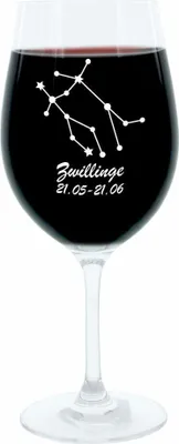 Obrázok produktu pre Pohár na víno Leonardo 400 ml, pohár s motívom, súhvezdie Blížencov, darček, náladový pohár s gravírovaním, náladový pohár, 22 cm
