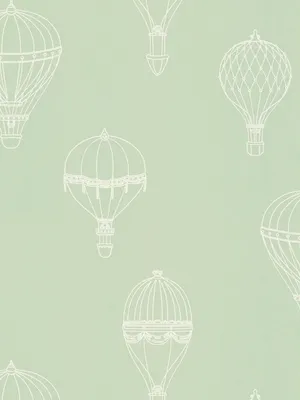 Produktbild von Vliestapete fürs Kinderzimmer mit minimalistischen Ballons – mint, weiß
