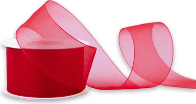Produktbild von Organzaband 38mm x 25m Rolle Rot