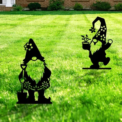 Image de Solidchoice - Ensemble de 2 nains de jardin en métal décoratifs