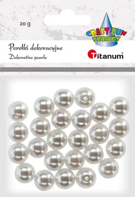 Image de Perełki dekoracyjne białe 12 mm 20g Titanum