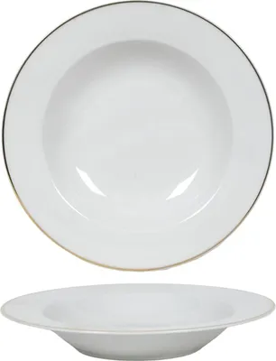 Immagine prodotto di Piatto fondo bianco/oro Ø21cm confezione da 6 pezzi
