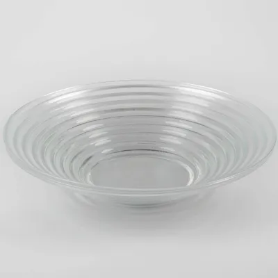 Produktbild von INNA-Glas Gerillte Glasschale Selma de Luxe, klar, 6cm, Ø 27cm - Glasschale transparent - Servierschale