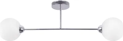 Produktbild von Deckenlampe Asturia chrom 2-flammig mit weißen Lampenschirmen E27