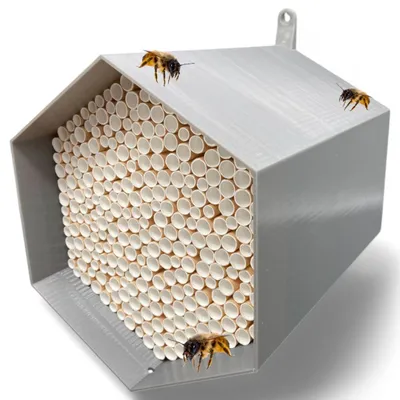 Produktbild von Wildbienenhotel mit 300 Nistrohren - Langlebig und Wetterbeständig