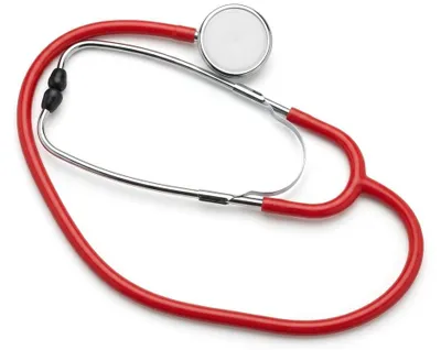 Produktbild von Flachkopf Stethoskop rot, für Arzt, Praxis, Krankenhaus
