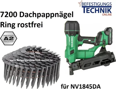 Produktbild von Dachpapp Nägel 3,1x32mm Ring rostfrei für Hikoki Metabo Akku Nagler NV1845DA