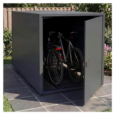Produktbild von Fahrradgarage für 2 Fahrräder, abschließbar, verzinkter Stahl 123x113x208cm - anthrazit
