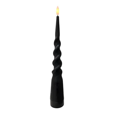 Produktbild von Coen Bakker LED Stabkerze schwarz mit Timer Wachs gedreht warmweiß 4x29cm