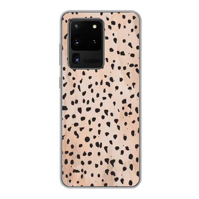 Produktbild von MuchoWow® Handyhülle Schutzhülle Hülle für Samsung Galaxy S20 Ultra Polka dots - Schwarz - Marmor Silikon Softcase Handy Hülle - Karteninhaber