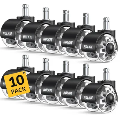 Produktbild von Bürostuhlrollen 11 mm, 5er Set, 50 mm, grau, für Bürostuhl