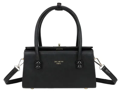 Produktbild von Gallantry, Kleine Damen Handtasche mit Metallverschluss und Doppelhenkeln, Schwarz