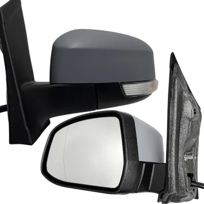 Obrázek produktu pro BILMAX Levý vnější zrcátko Náhradní díl pro Ford Focus MK2 2008–2011, elektricky nastavitelné, vyhřívané, základový nátěr, ručně sklopné, 6 pinů (strana řidiče)