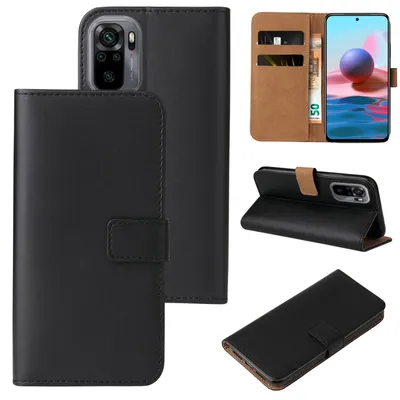Produktbild von Handyhülle für Xiaomi Redmi Note 10 Klapphülle Bookcase Flip Cover Hülle Handy Tasche Etui Farbe: Schwarz
