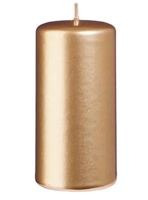 Produktbild von Stumpenkerzen Gold 100 x Ø 50 mm, 12 Stück