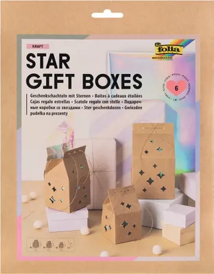 Produktbild von folia Geschenkschachtel-Set "Star gift boxes" Kraftpapier