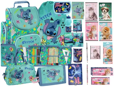 Produktbild von 22tlg Lilo und stitch Schulranzen set Rucksack Federtasche Sportbeutel Trinkflasche Brotdose schultasche Tornister fur madchen