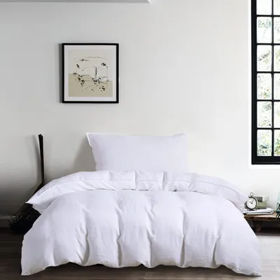 Leinen-Bettwäsche-Set 155x220 cm, 2-teilig, Naturleinen, weich