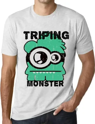Produktbild von Herren Grafik T-Shirt Stolpermonster – Triping Monster – Öko-Verantwortlich Vintage Jahrgang Kurzarm Lustige Druck Geburtstag Geschenk Mann