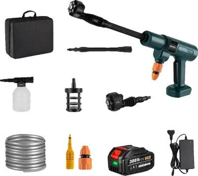 Obrázek produktu pro Vysokotlaká vodní pistole, 200 barů, bezkartáčový elektromotor, 1 sada baterií, elektrická