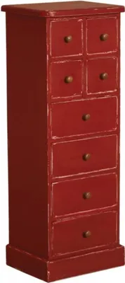 Produktbild von Casa Padrino Landhausstil Shabby Chic Massivholz Kommode mit 8 Schubladen Antik Rot H. 122 cm