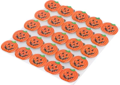 Image de 25 p��cks d'épingles à broches lumineuses en forme de K��rbis, Conviennent pour les décorations de festival, avec émission de lumière, pour les fêtes d'Halloween