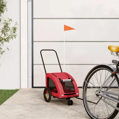 Produktbild von Design Fahrradanhänger Hunde Rot Oxford-Gewebe und Eisen, Fahrradanhänger 2024 Neu