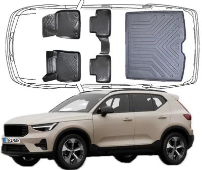 Produktbild von 3D Fußmatten & Kofferraumwanne Auto Set Kompatibel mit Volvo XC40 2017 - 2024