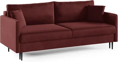 Zdjęcie produktu dla LIKMA Rozkładana Kanapa Mara Bordowa 209x93x92 cm z Funkcją Spania, Pojemnikiem na Pościel, Sofa w Tkaninie Riviera 59