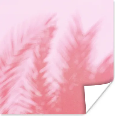 Produktbild von MuchoWow® Poster Pflanzen - Blätter - Rosa 75x75 cm - Wand Dekoration