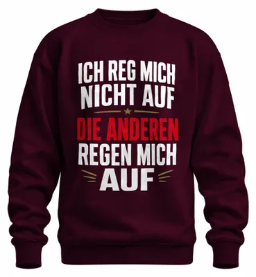 Imagen del producto de No me importa. Camiseta/sudadera con estampado "Statement" y un toque sarcástico, color burdeos, talla 3XL