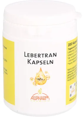 Produktbild von ALLPHARM Lebertran Kapseln, 200 St. Kapseln