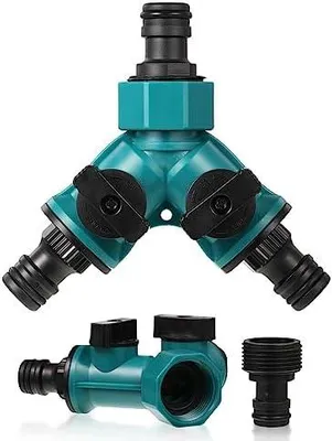 Produktbild von 2 Wege Schlauch Rohr Verteiler, Gartenschlauch-Wasserverteiler | Wasserleitungsanschlüssen für Y-Förmig Schlauchverbinder Rohr Verbinden Gartengeräte Schläuche