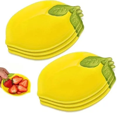 Produktbild von Keramikschalen 6 Stück - Zitronenform - platzsparend - ideal für Snacks - ShopFlot
