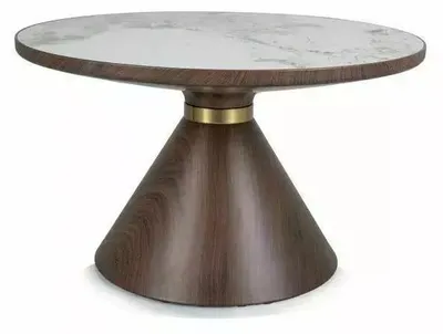 Productafbeelding van FURNLUX salontafel Napa, wit en goud, 70 cm / Hoofdkleur: wit / Afmetingen: 70 x 43 x 70 cm
