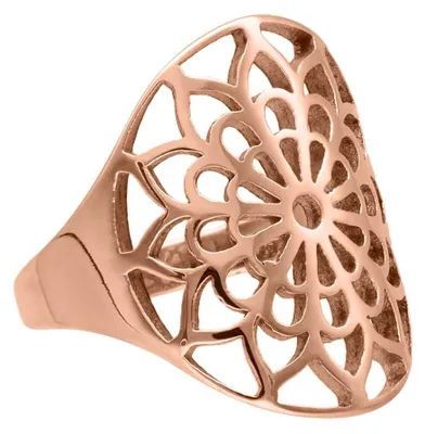 Produktbild von Wildcat Ring - Silver Boho Flower Ring - Roségold, 20,0 mm - Chirurgenstahl 316L - wasserfest, langlebig, hautverträglich, Roségold