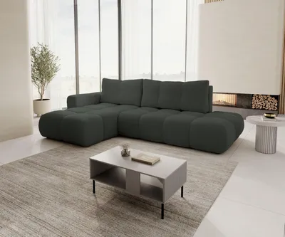 Produktbild von Masseno Ecksofa DUCA L-S mit Schlaffunktion L-Form, Sofa mit Bettkasten, Wohnzimmersofa, Couch, Soffa, Bettsofa, Couchgarnitur- Grau, CURIO 97