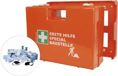 Image de Trousse de premiers secours SPECIAL chantier avec contenu conforme à la norme DIN 13 157 + équipement supplémentaire