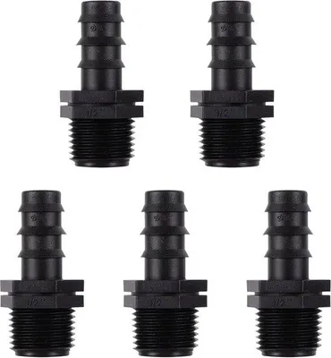 Produktbild von 5-teiliger Geribbelter Irrigationsanschluss, Gartenschlauchadapter 16mm