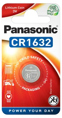 Obrázek produktu pro Panasonic CR-1632EL, Baterie na jedno použití, CR1632, Lithium, 3 V, 1 kusů, 140 mAh