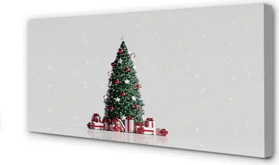 Produktbild von Leinwandbild 140x70 Wandkunst Weihnachtsbaumdekoration Geschenke